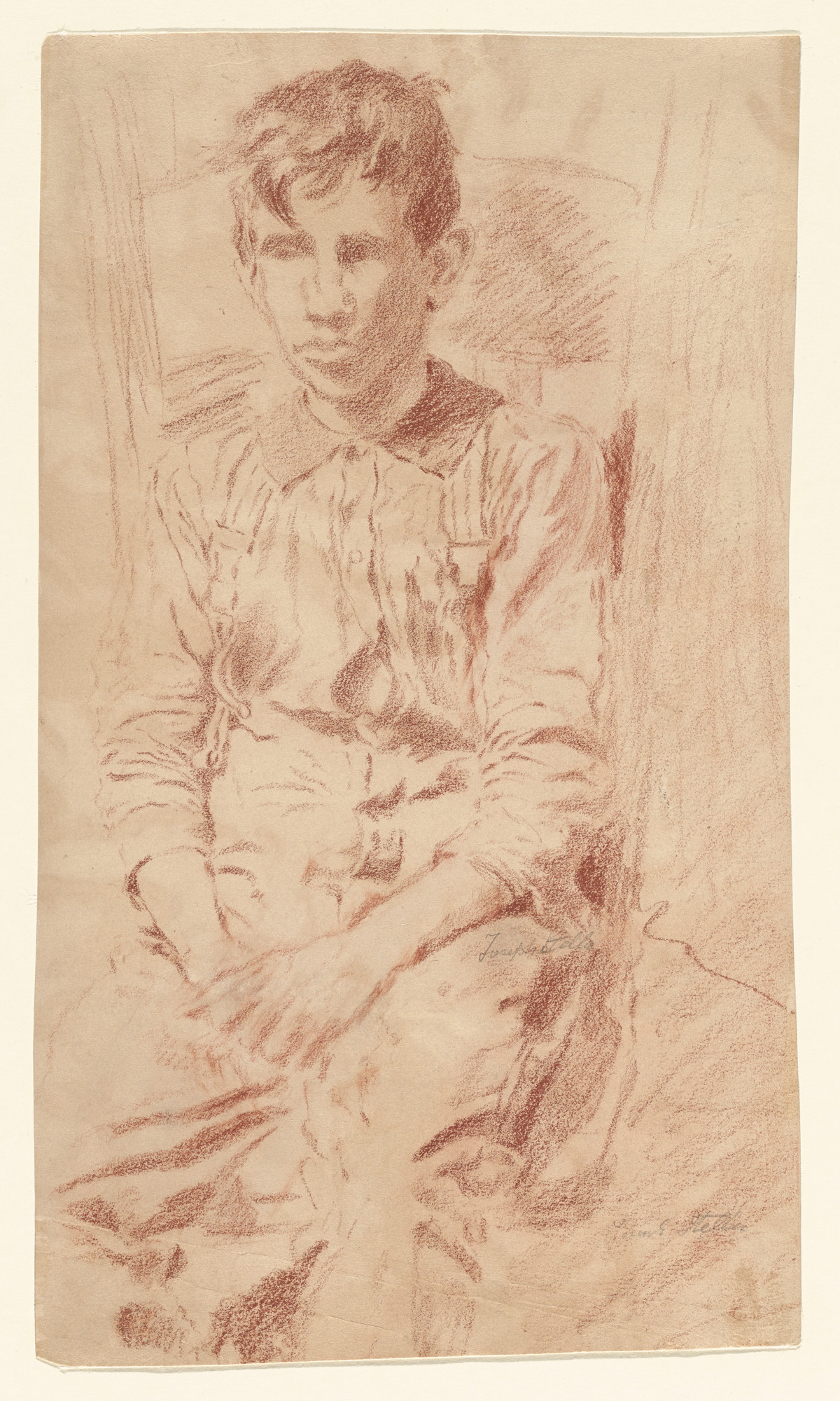 Joseph Stella. a) Seated Boy b) ( Boy's Face)