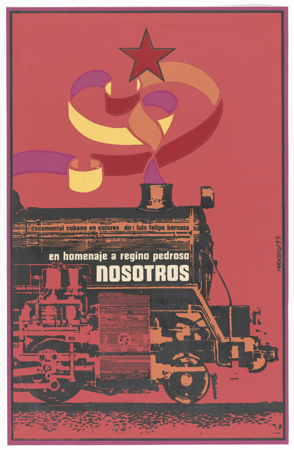 Antonio Fernandez Reboiro. Nosotros (Poster for a documentary film about the poet Regino Pedroso, directed by Luis Felipe Bernaza). 1977