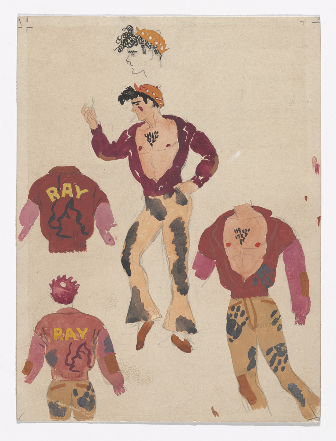 Paul Cadmus. Ray. Costume design for the ballet Filling Station. 1937