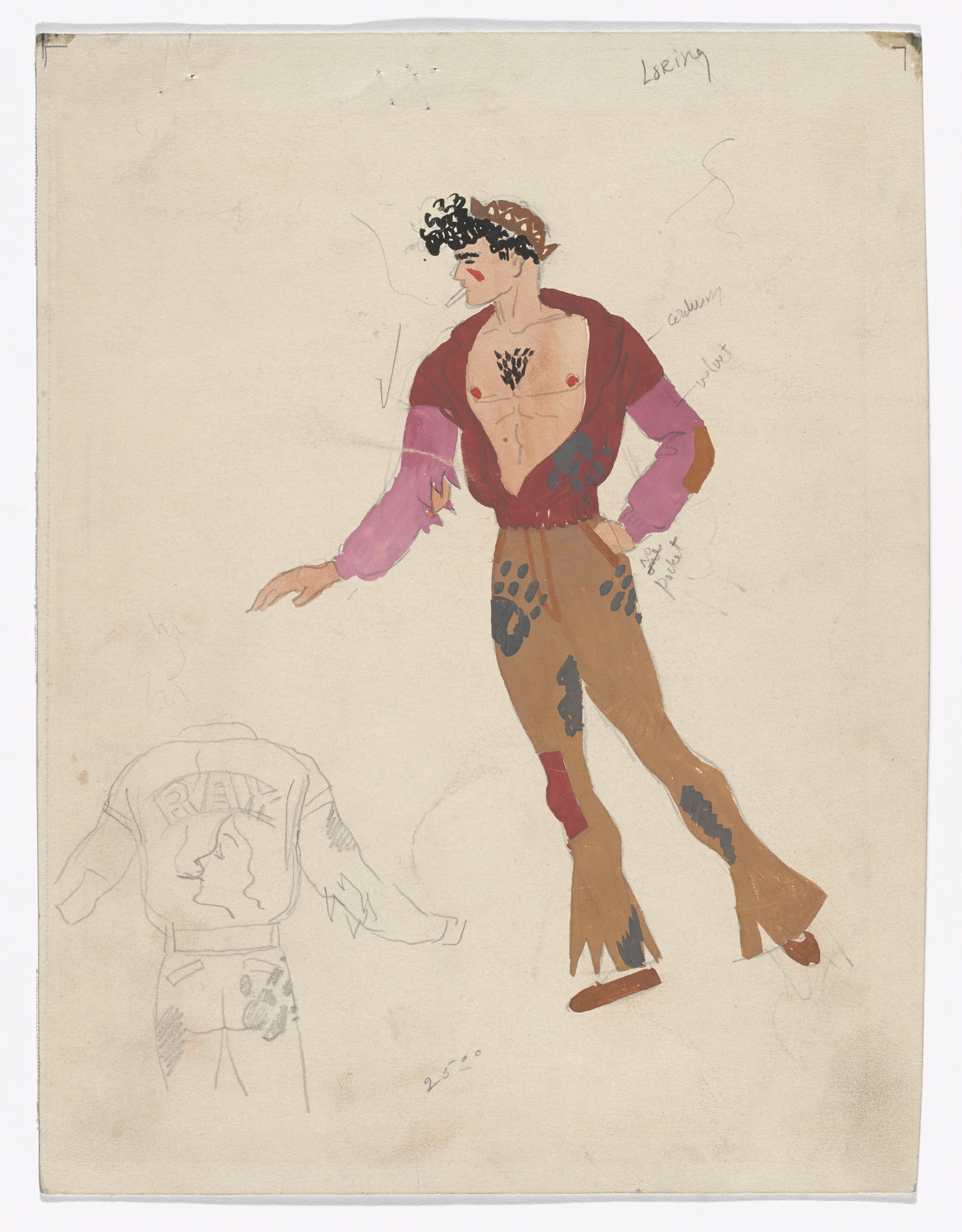 Paul Cadmus. Ray. Costume design for the ballet Filling Station