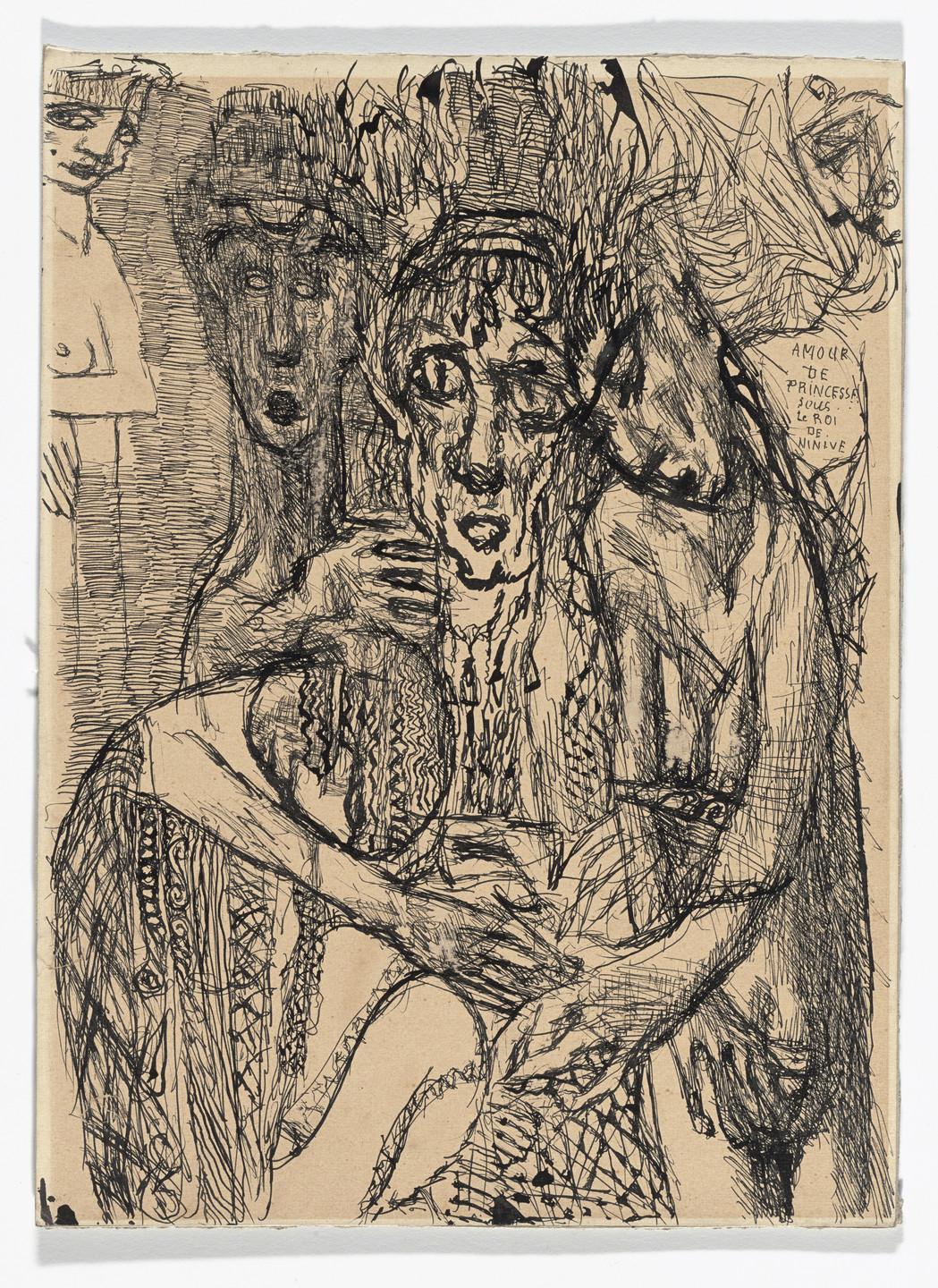 Louis Soutter. Love of the Princess under the King of Nineveh ( Amour de princesse sous le roi de Ninive ). c. 1930-35