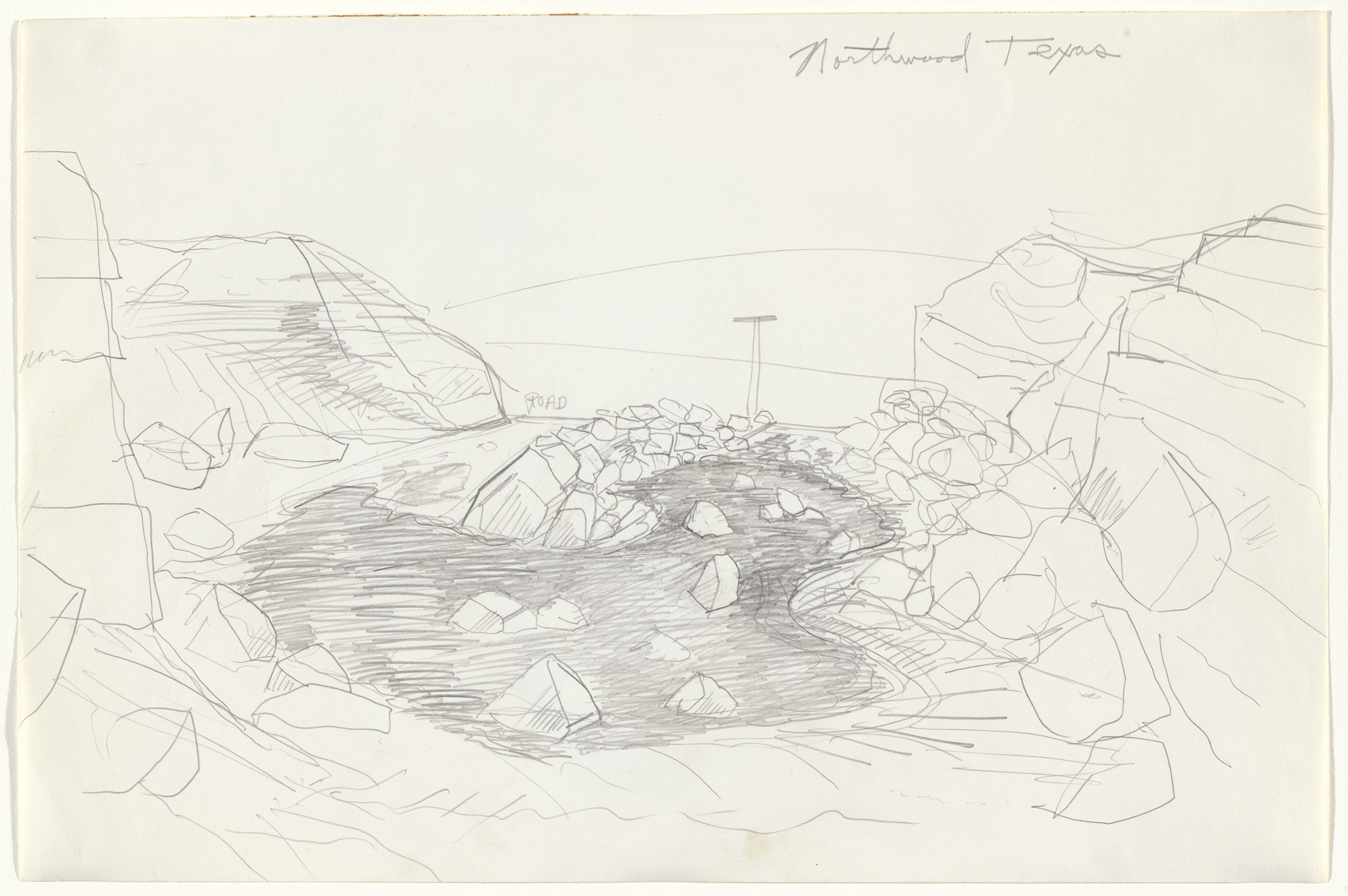 Robert Smithson. Sketch for Quarry Project: Texas Overflow