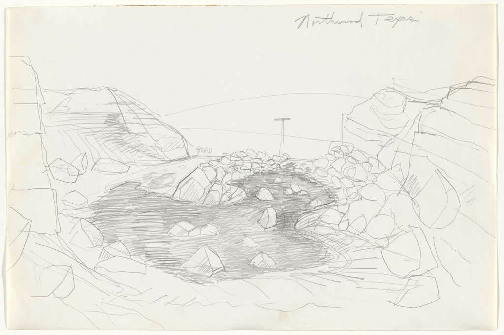 Sketch for Quarry Project: Texas Overflow, Роберт Смитсон, 1970
