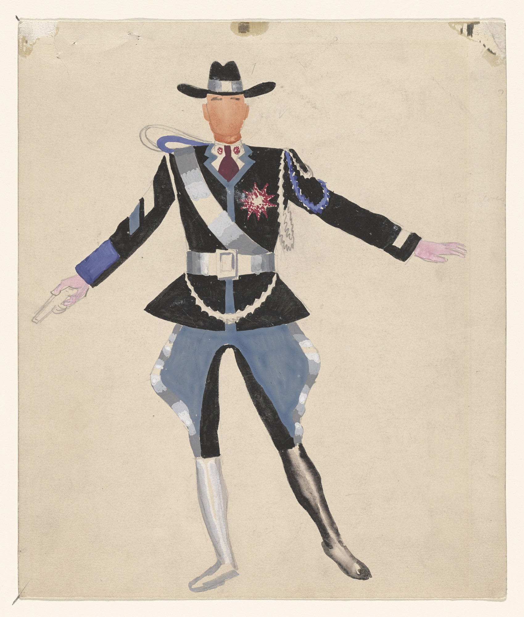 Paul Cadmus. Man's Costume- State Trooper. Costume design for the ballet Filling Station