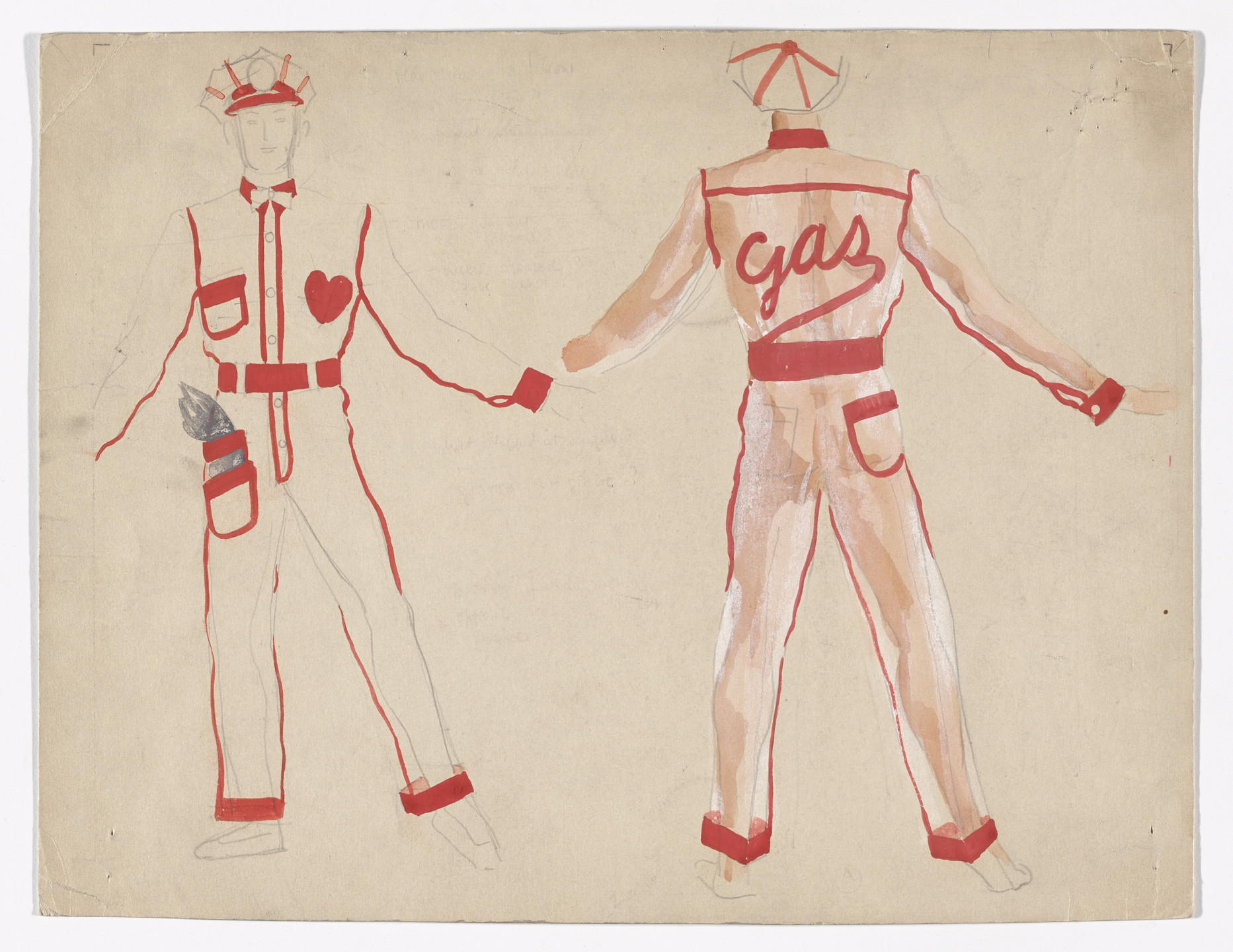 Paul Cadmus. Mac, the Filling Station Attendant. Costume design for the ballet Filling Station. 1937