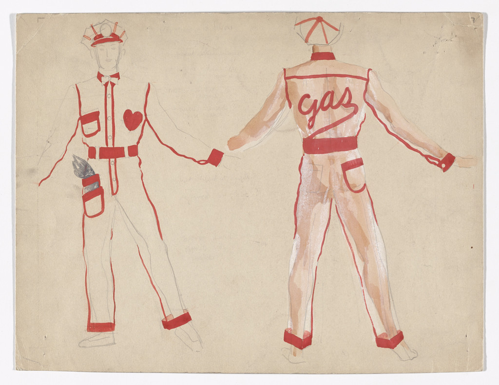 Mac, the Filling Station Attendant. Costume design for the ballet Filling Station