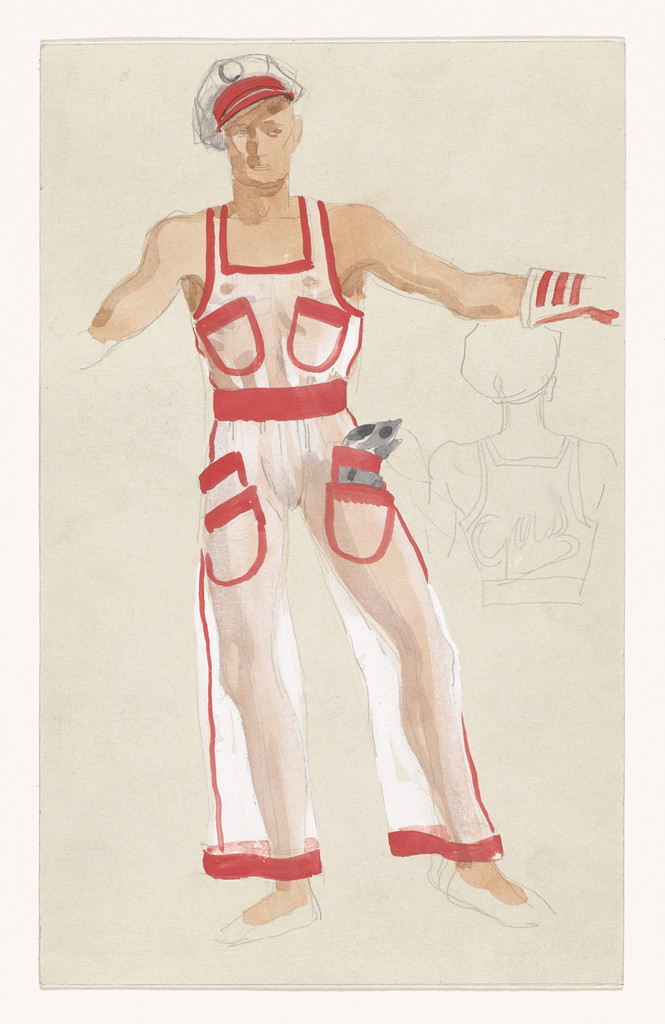 Mac, the Filling Station Attendant. Costume design for the ballet Filling Station