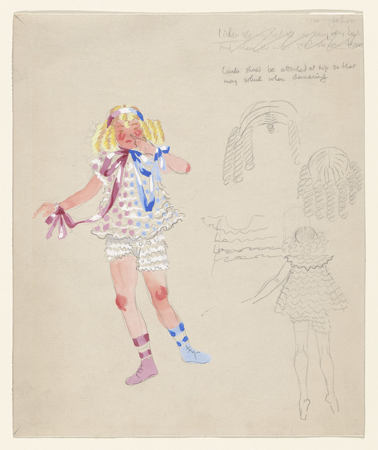 Paul Cadmus. The Motorist's Daughter. Costume design for the ballet Filling Station. 1937