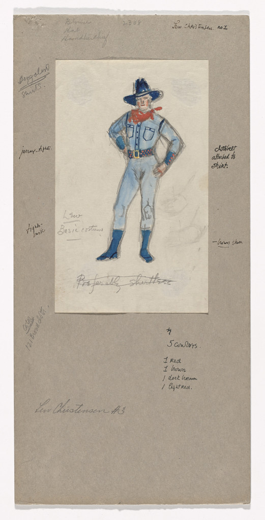 Costume design for the ballet Billy the Kid