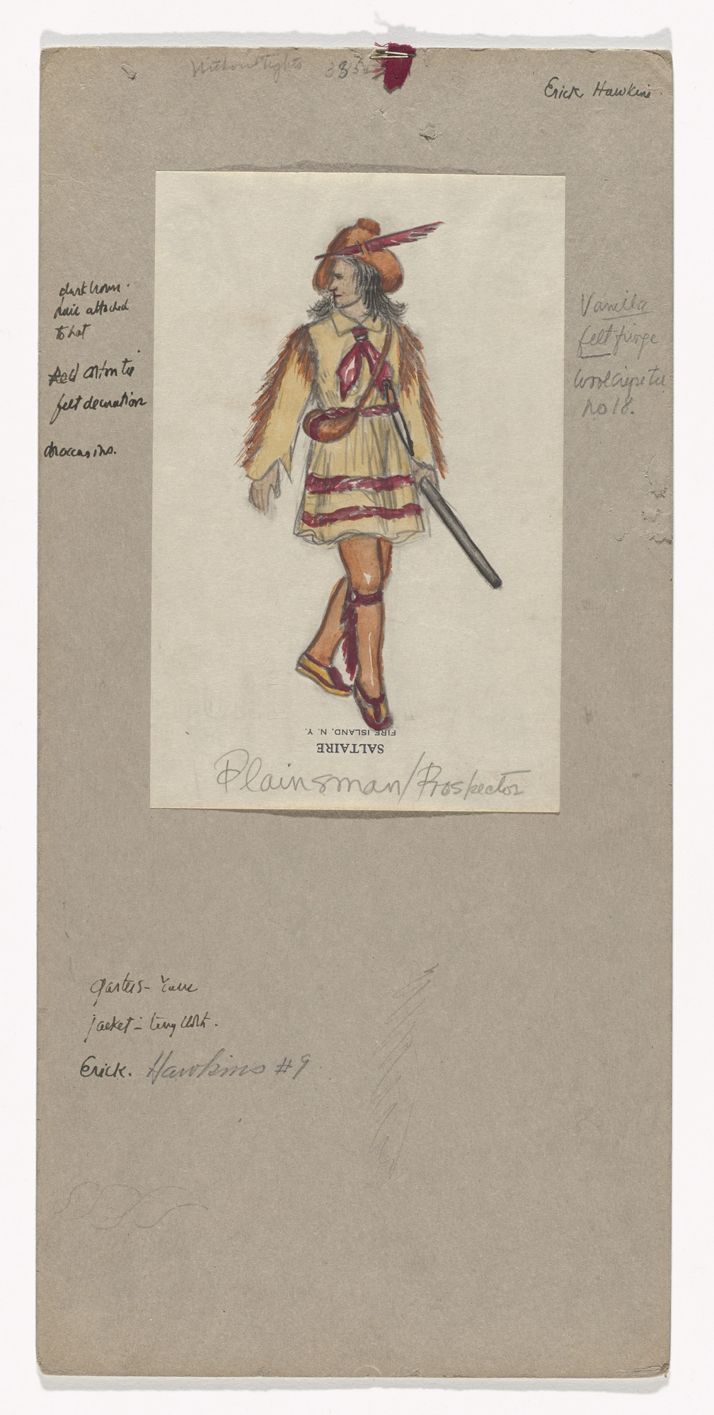 Jared French. Plainsman / Prospector. Costume design for the ballet Billy the Kid