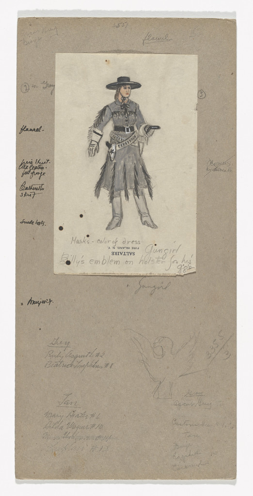 Gun Girl. Costume design for the ballet Billy the Kid