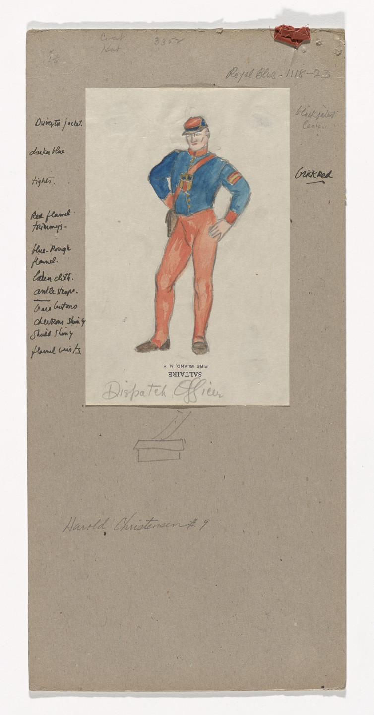 Jared French. Dispatch Officer. Costume design for the ballet Billy the Kid. 1938