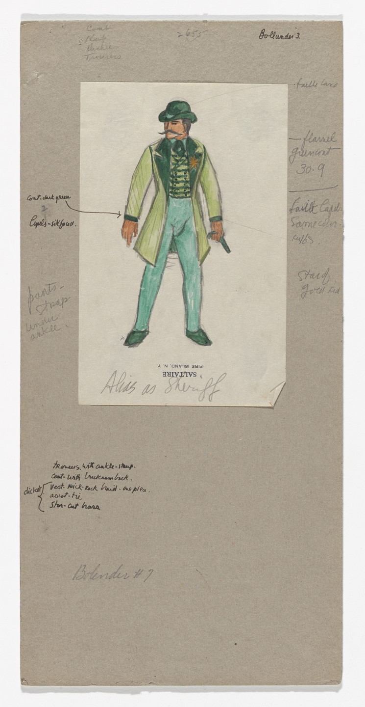 Jared French. Alias as Sheriff. Costume design for the ballet Billy the Kid. 1938