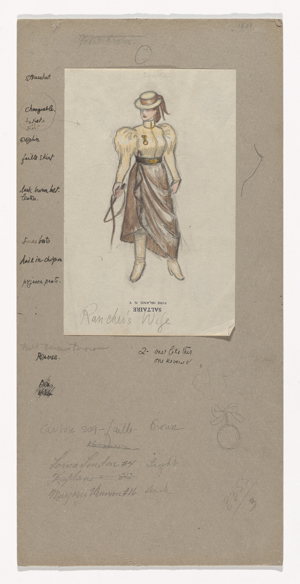 Jared French Rancher S Wife Costume Design For The Ballet Billy The Kid 1938 Moma