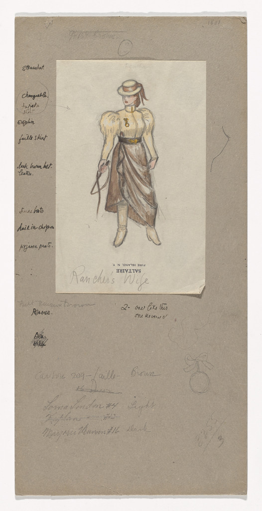 Rancher's Wife. Costume design for the ballet Billy the Kid, Jared French, 1938