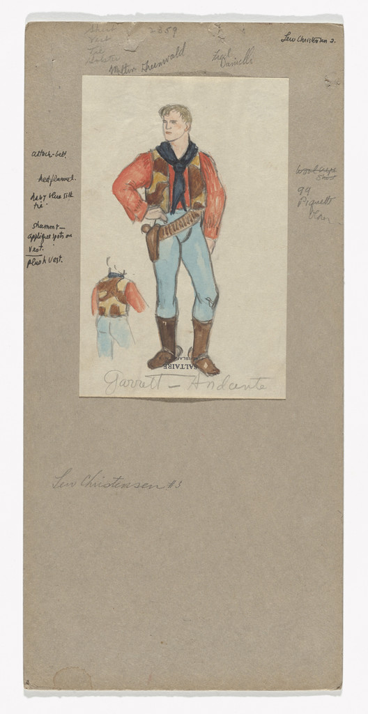 Costume design for the ballet Billy the Kid