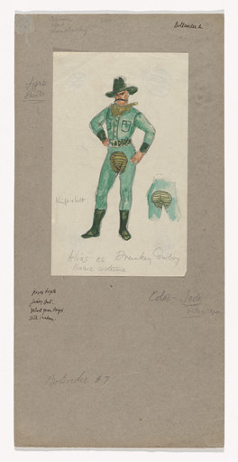 Alias as Drunken Cowboy. Costume design for the ballet Billy the Kid