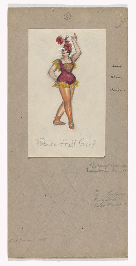 Dance-Hall Girl. Costume design for the ballet Billy the Kid, Jared French, 1938