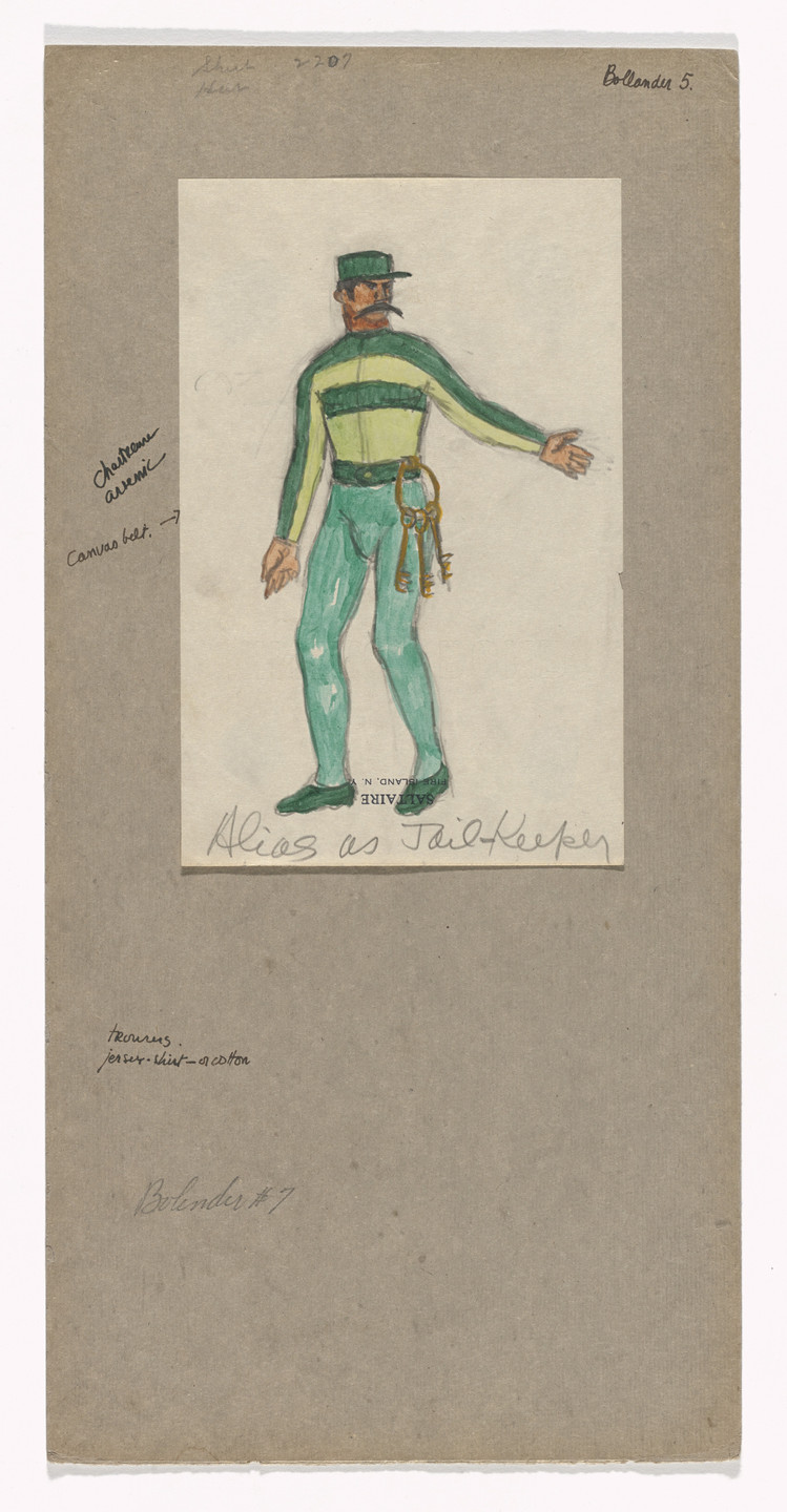 Jared French. Alias as Jail-Keeper. Costume design for the ballet Billy the Kid. 1938