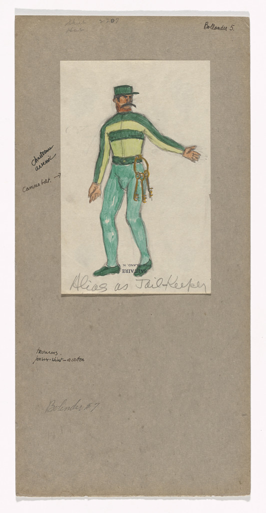 Alias as Jail-Keeper. Costume design for the ballet Billy the Kid