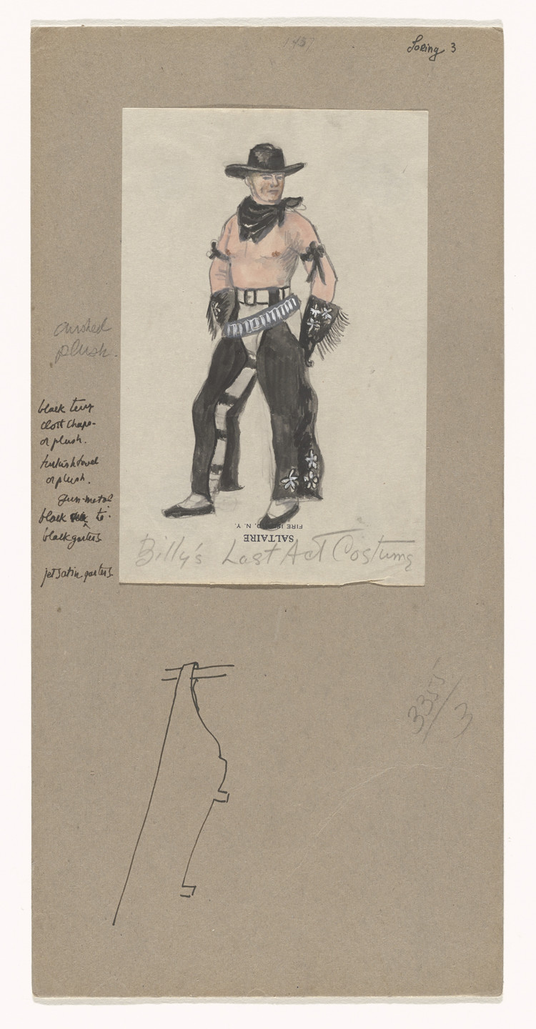 Jared French. Billy&#39;s Last Act Costume. Costume design for the ballet Billy the Kid. 1938