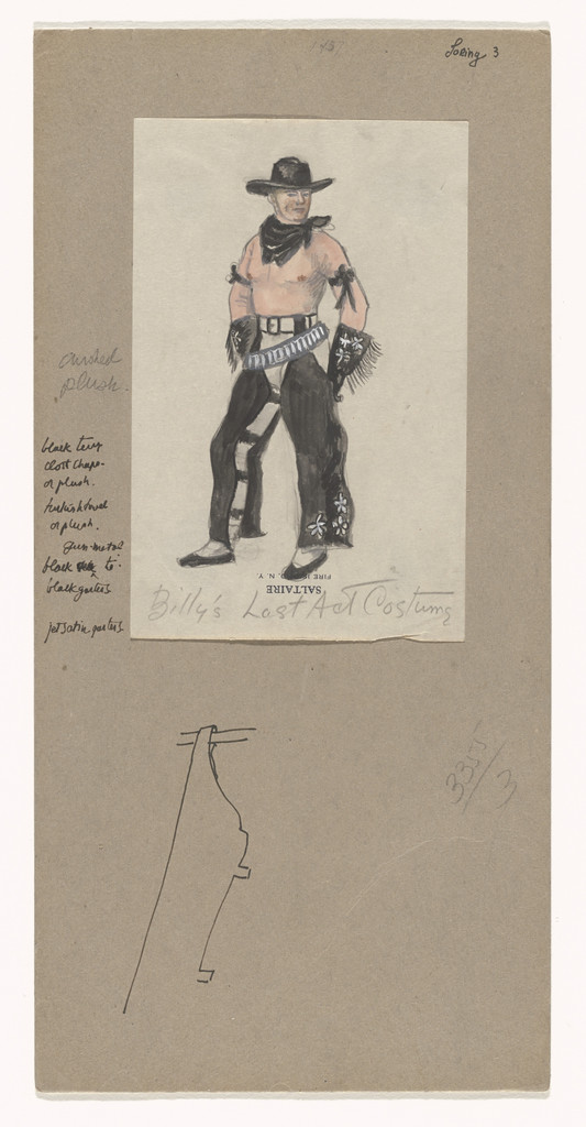 Billy's Last Act Costume. Costume design for the ballet Billy the Kid