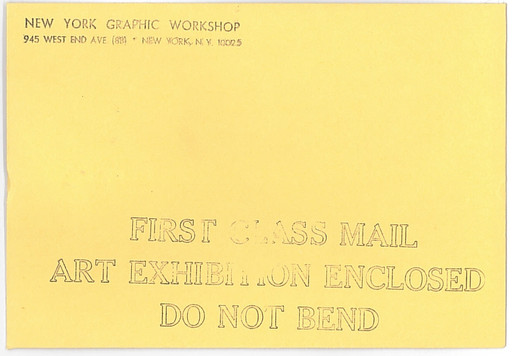 Luis Camnitzer. Envelope for "Mail Exhibition #1," a contribution to the exhibition "Information" [MoMA Exh. #934, July 2–September 20, 1970]. 1969