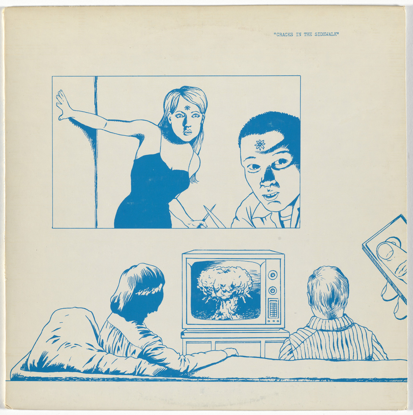 Various Artists, Minutemen, Black Flag, Saccharine Trust, Kindled Imagination, Artless Entanglements, Sharp Corners, Raymond Pettibon. Cracks in the Sidewalk. 1980