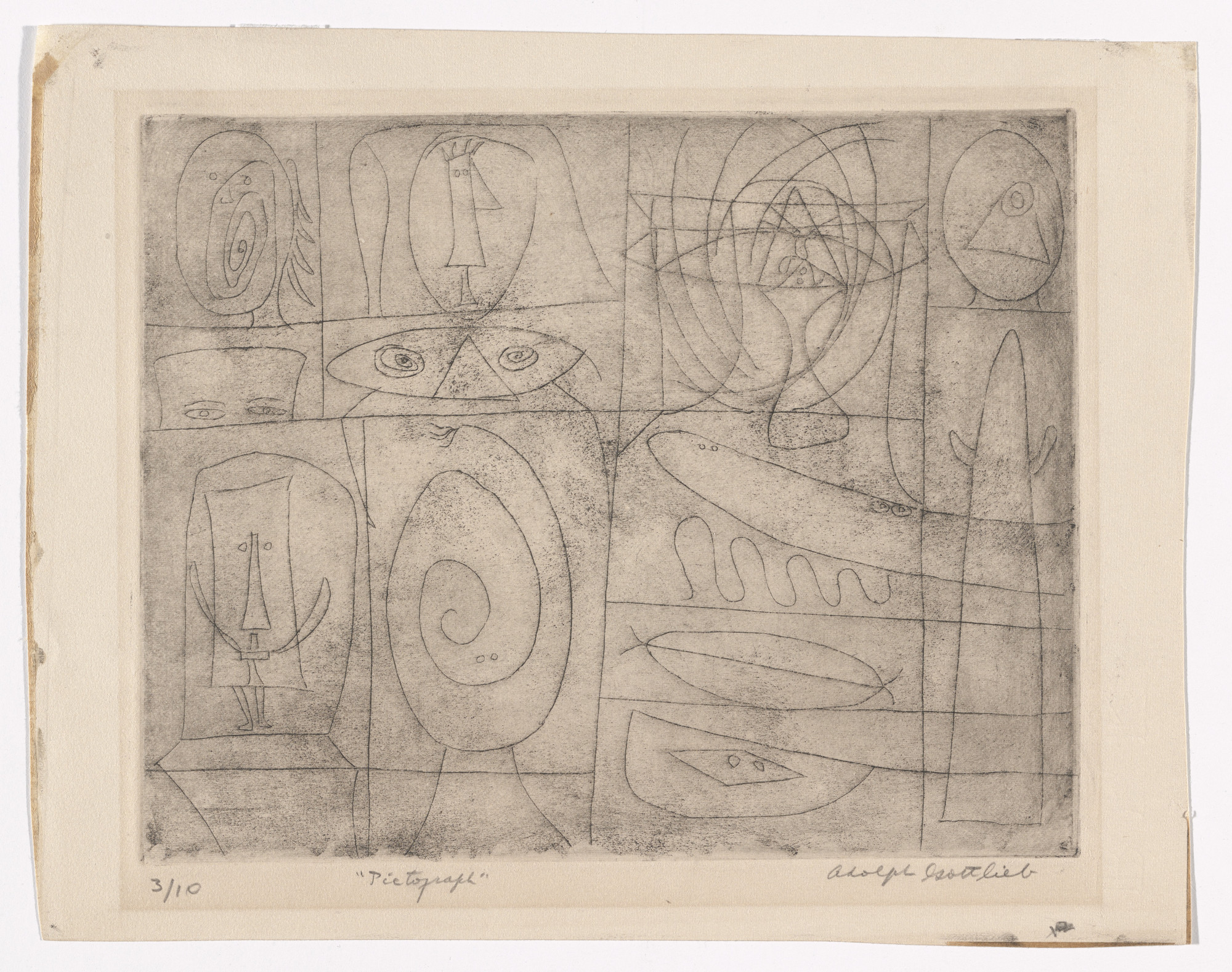 アート・デザイン・音楽 THOUGHTS & SKETCHES 1941-1945 Adolph Gottlieb. Pictograph. c. 1945 | MoMA