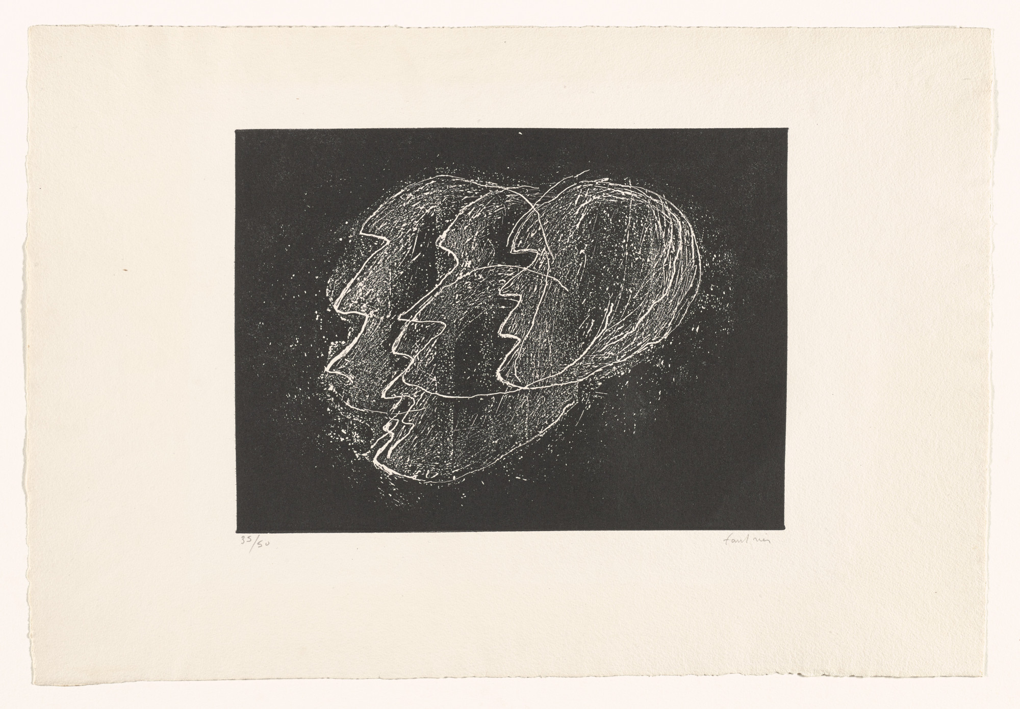 Jean Fautrier. Hostages Black Ground (Otages fond noir). 1944–47, printed c. 1962