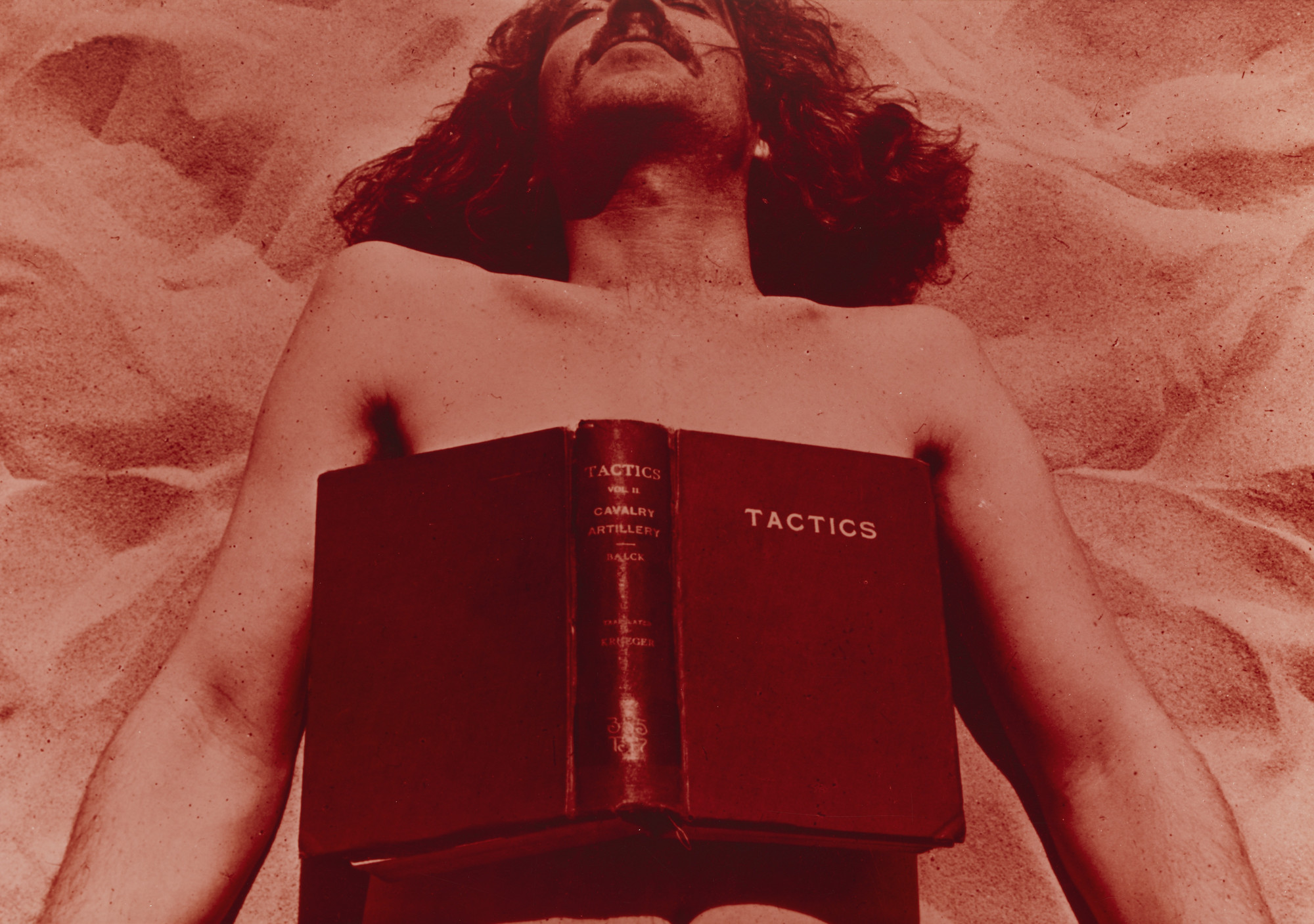 Dennis Oppenheim. Reading Position for Second Degree Burn, Stage I and Stage II, Book, Skin, Solar Energy. Exposure Time: 5 Hours, Jones Beach, New York, Photodocumentation