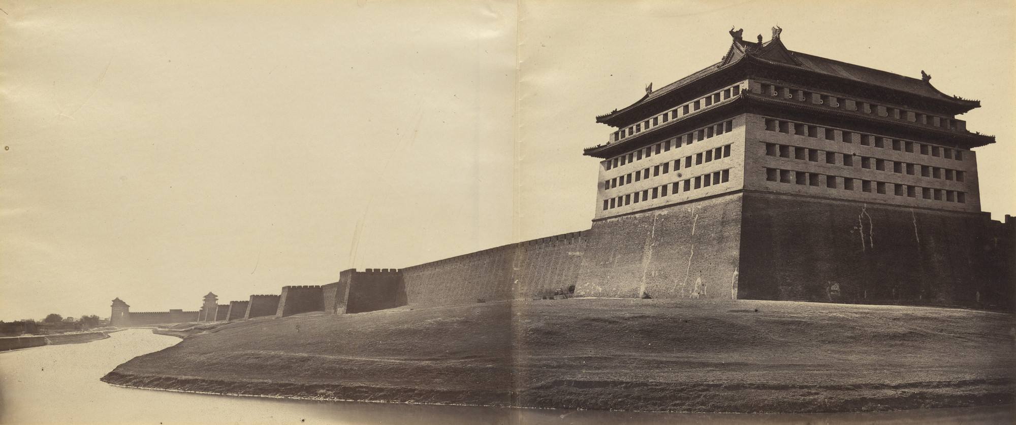 Felice Beato. North and East Corner of the Wall of Pekin
