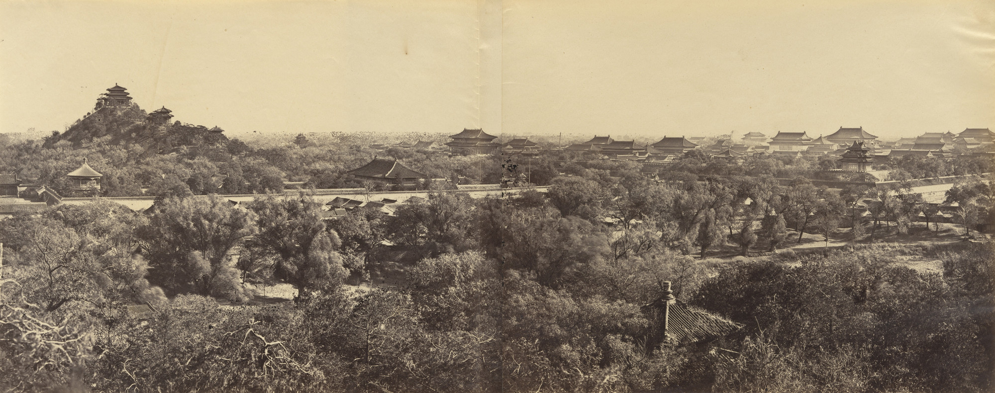 Felice Beato. View of the Imperial Winter Palace showing the Artificial Hill, Pekin, October 29, 1860
