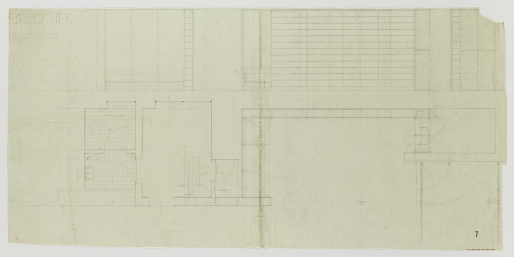 Tugendhat House, Brno, Czech Republic (Plan and elevation, library)
