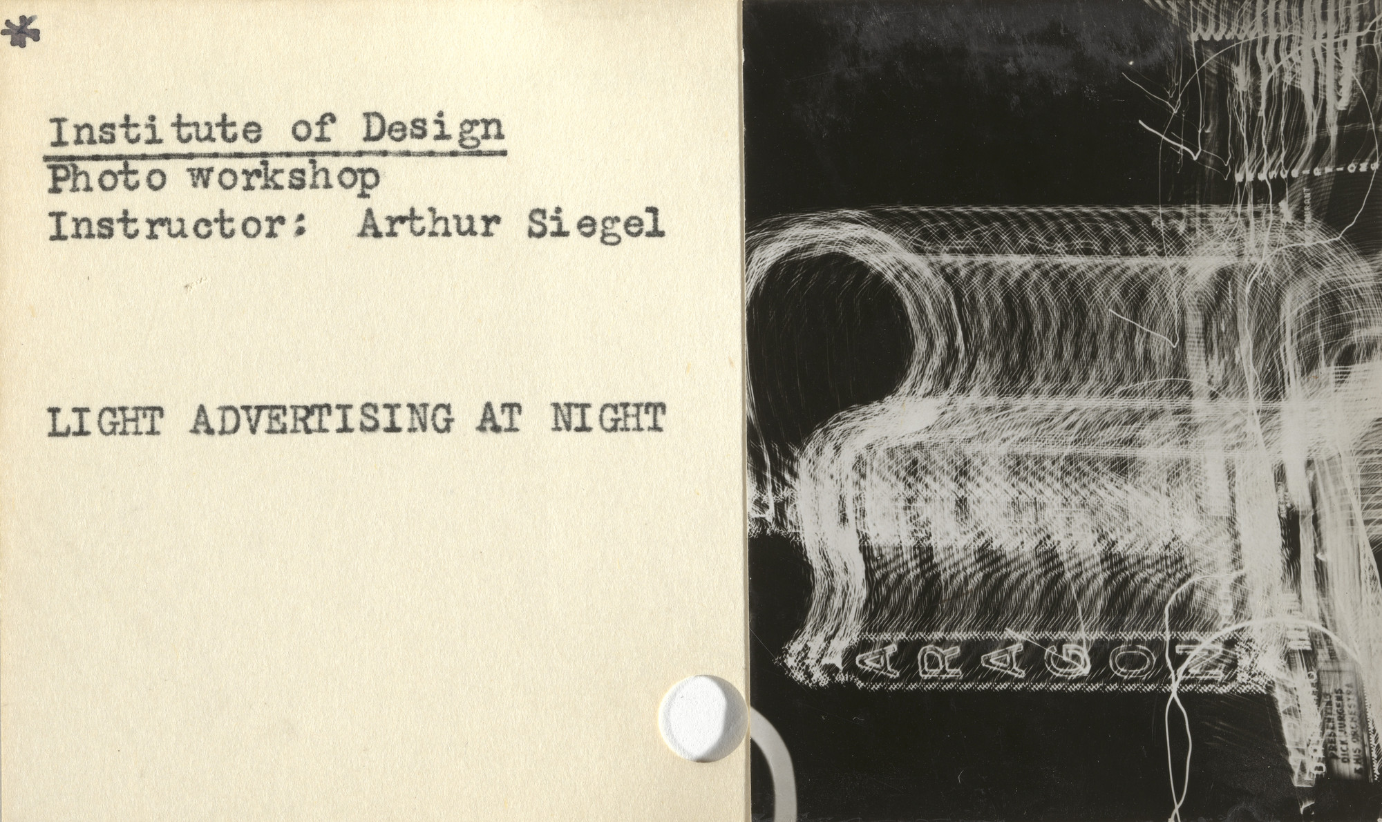 Arthur Siegel, Institute of Design. Untitled instructional cards. c. 1946