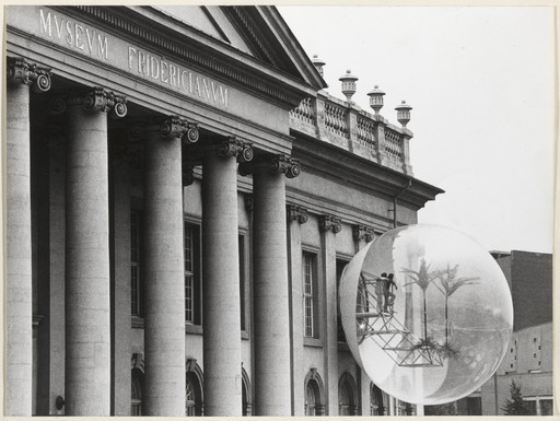 Photograph by Brigitte Hellgoth, Haus-Rucker-Co, Günter Zamp Kelp, Laurids Ortner, Manfred Ortner, Klaus Pinter. Oasis no. 7, Documenta 5, Kassel, Germany. 1972