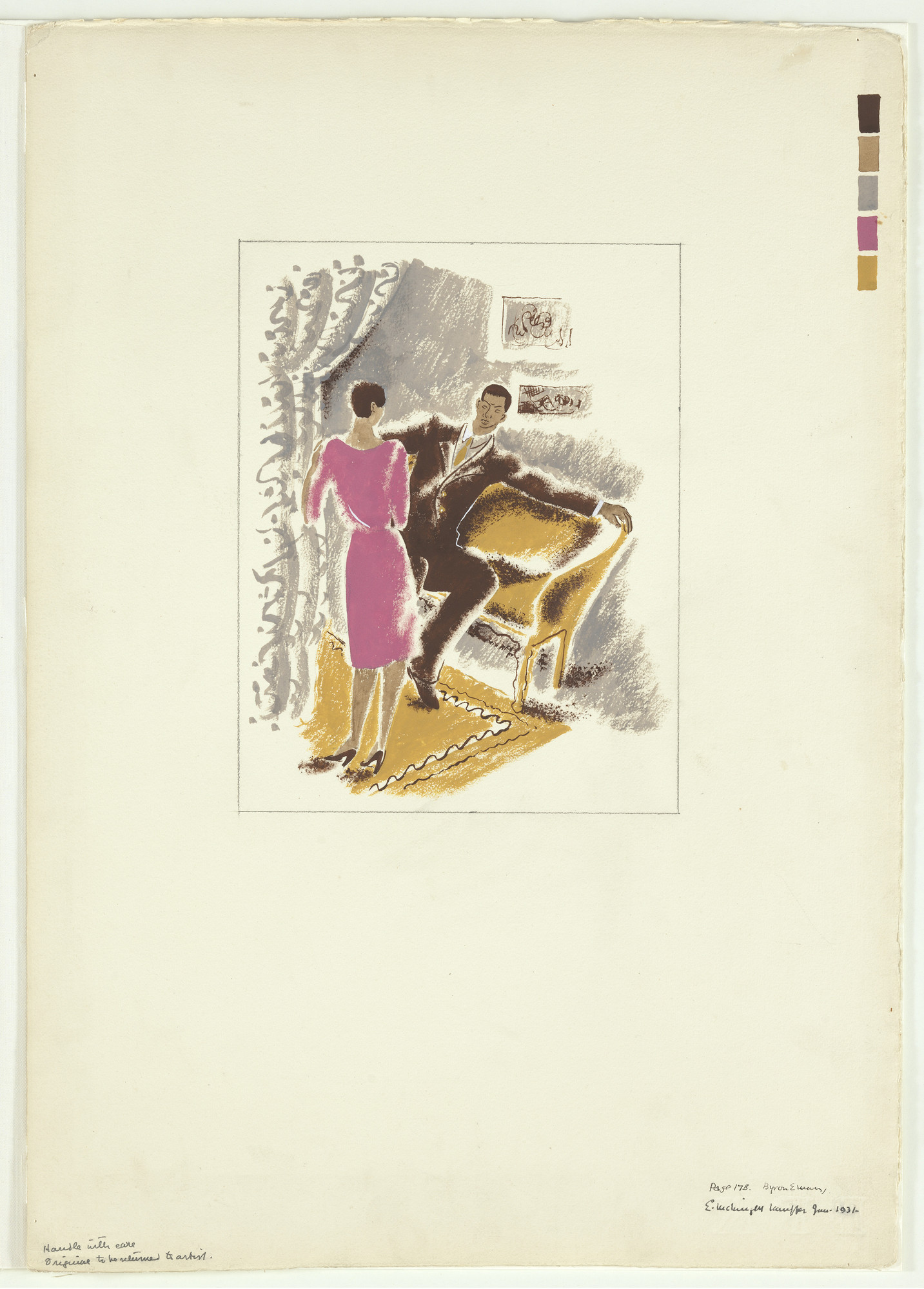 E. McKnight Kauffer. Byron & Mary from Nigger Heaven (Illustration from Carl van Vechten's novel)