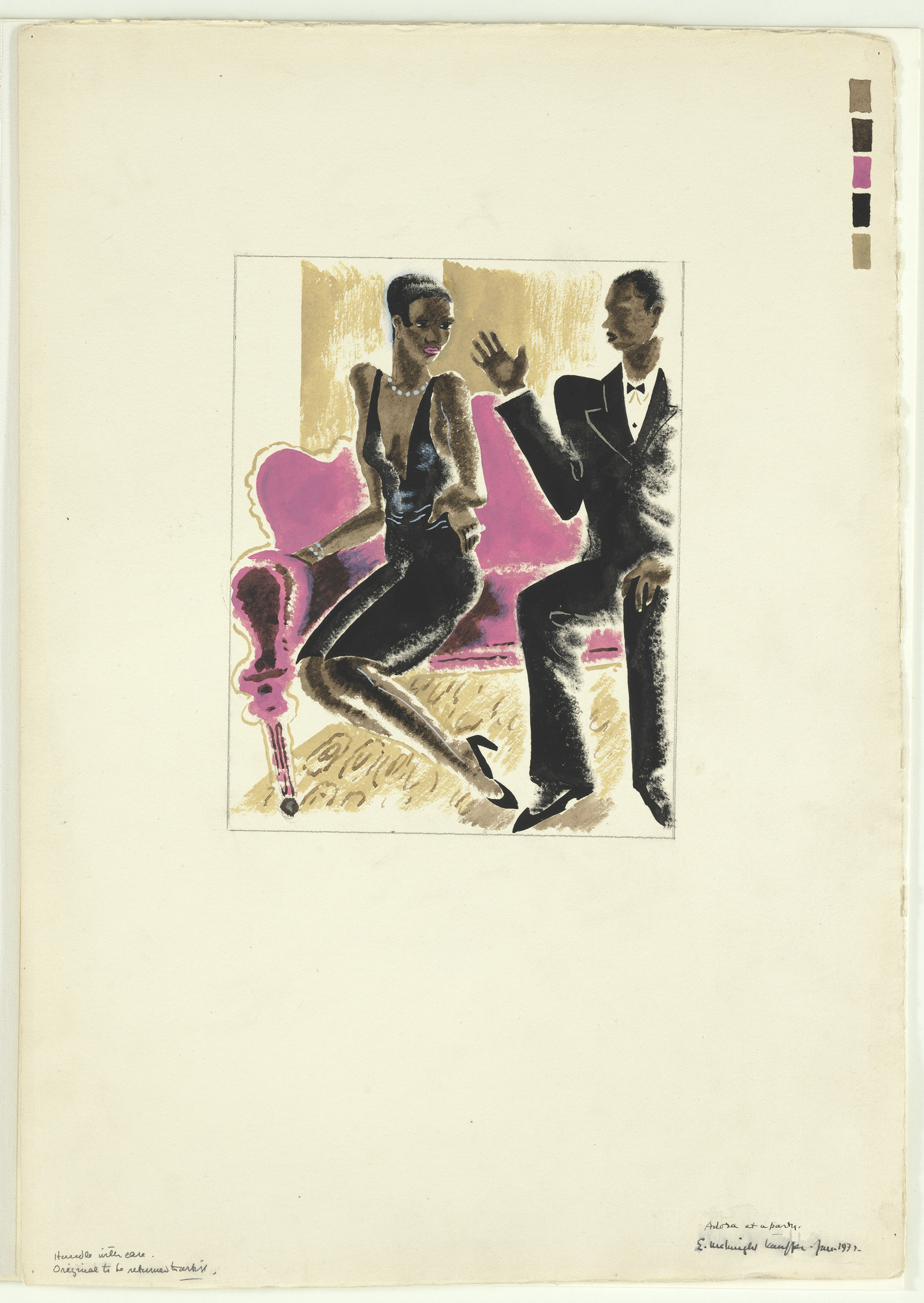 E. McKnight Kauffer. Adora at a Party from Nigger Heaven (Illustration from Carl van Vechten's novel)