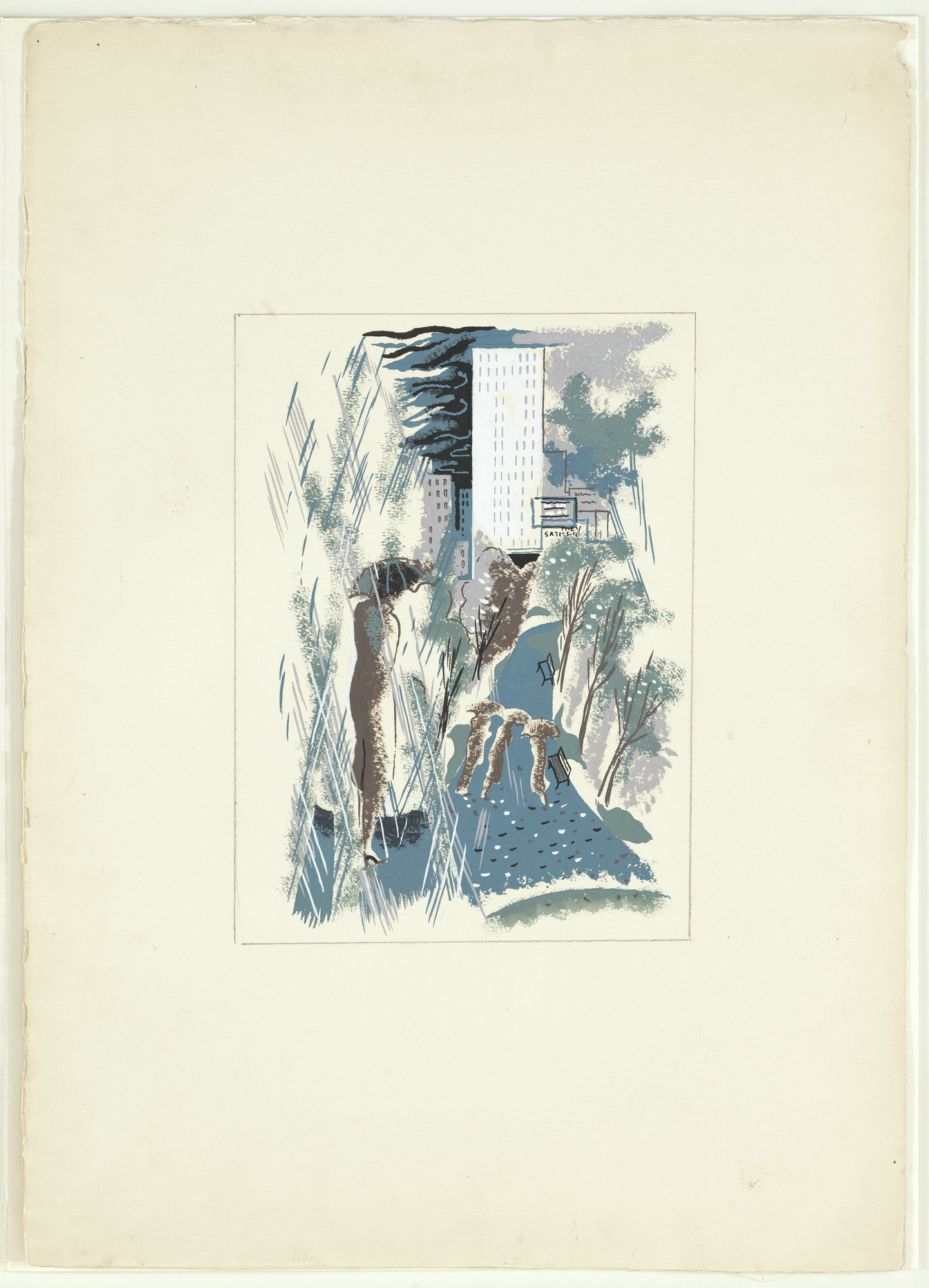 E. McKnight Kauffer. Mary in Central Park from Nigger Heaven (Illustration from Carl van Vechten's novel)