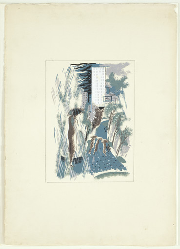 E. McKnight Kauffer. Mary in Central Park from Nigger Heaven (Illustration from Carl van Vechten's novel). 1931