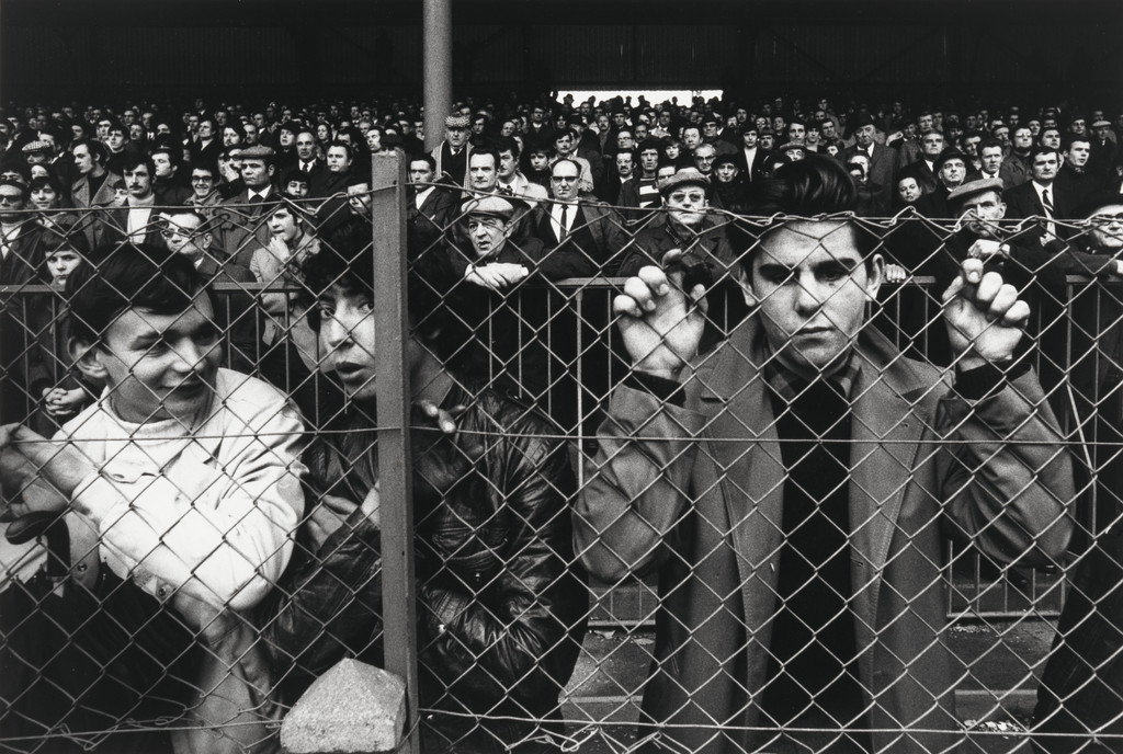 Football Crowd through Wire, St. Etienne, William Klein, 1973