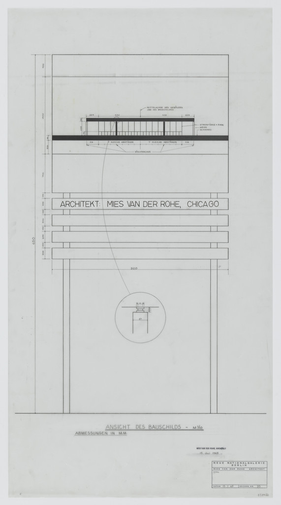 New National Gallery, Berlin, Germany (Elevation of construction sign)