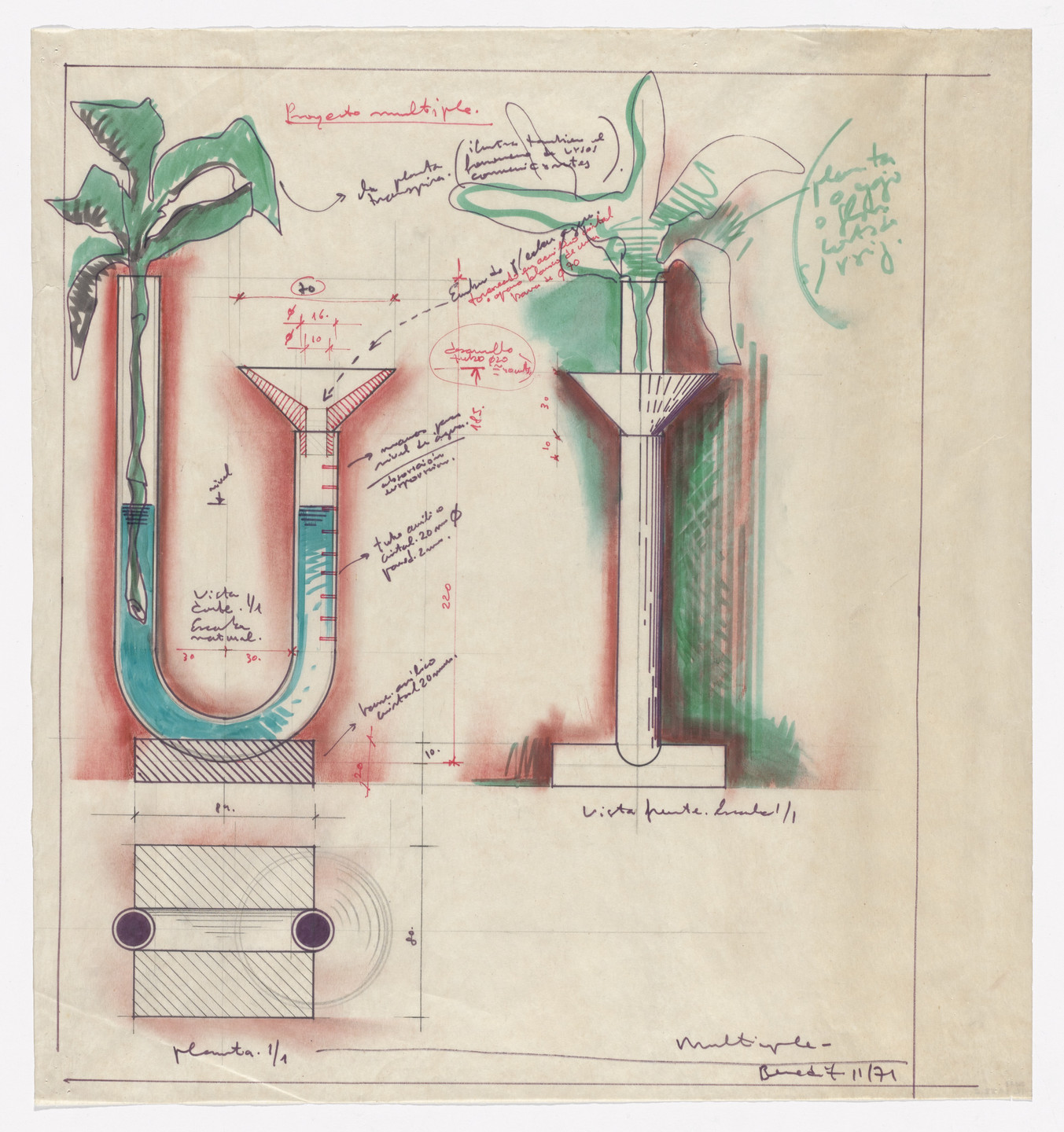 Luis Fernando Benedit. Study for Proyecto Multiple. 1971