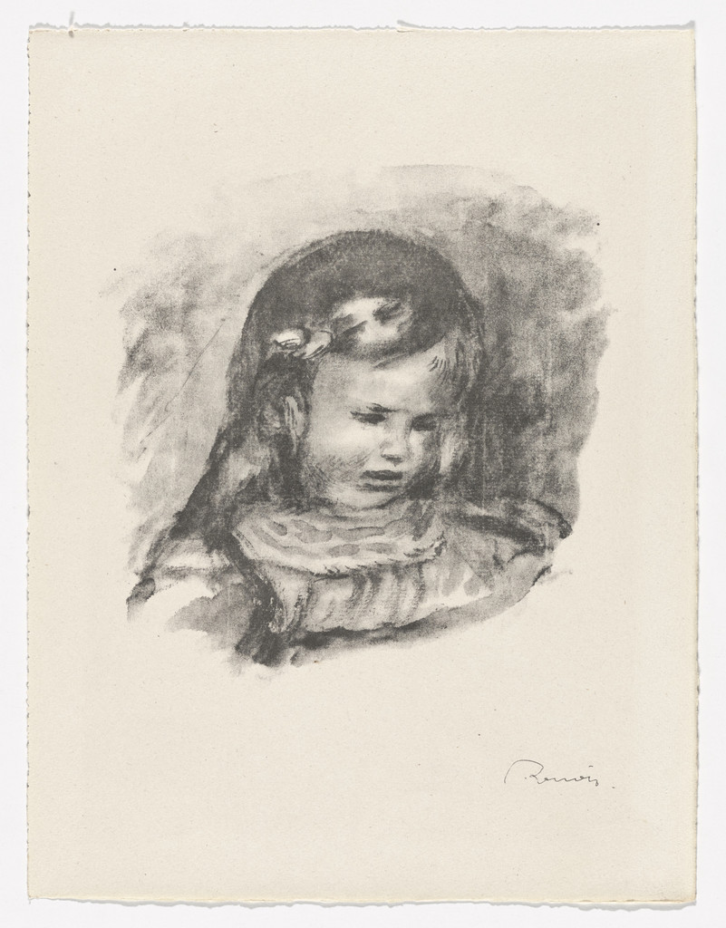 Claude Renoir, Looking Down (La Tête baissée) from Twelve Original Lithographs by Pierre-Auguste Renoir (Douze lithographies originales de Pierre-Auguste Renoir)