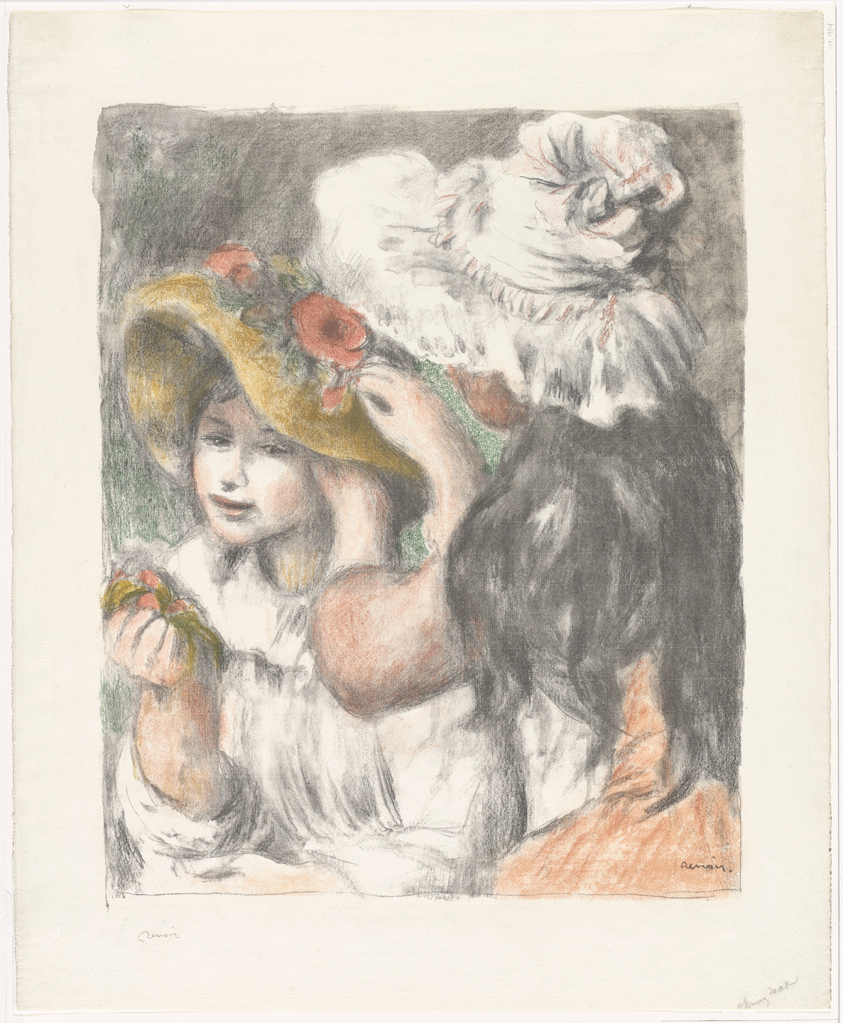 Pierre-Auguste Renoir. Pinning the Hat (Le Chapeau épinglé). 1897