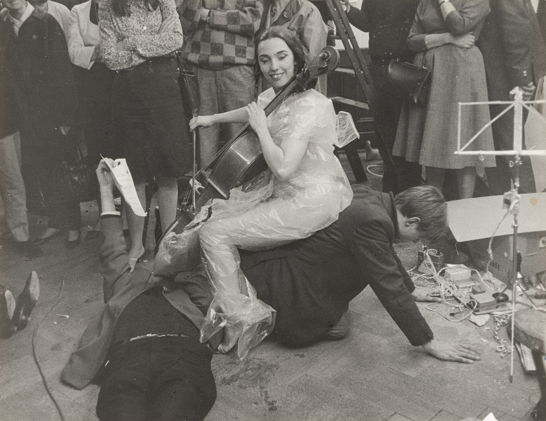 Nam June Paik, Charlotte Moorman. Nam June Paik&#39;s Variations on a Theme by Saint-Saëns, performed by Charlotte Moorman during 24 Stunden (24 Hours), Galerie Parnass, Wuppertal, Germany, June 5, 1965. 1965