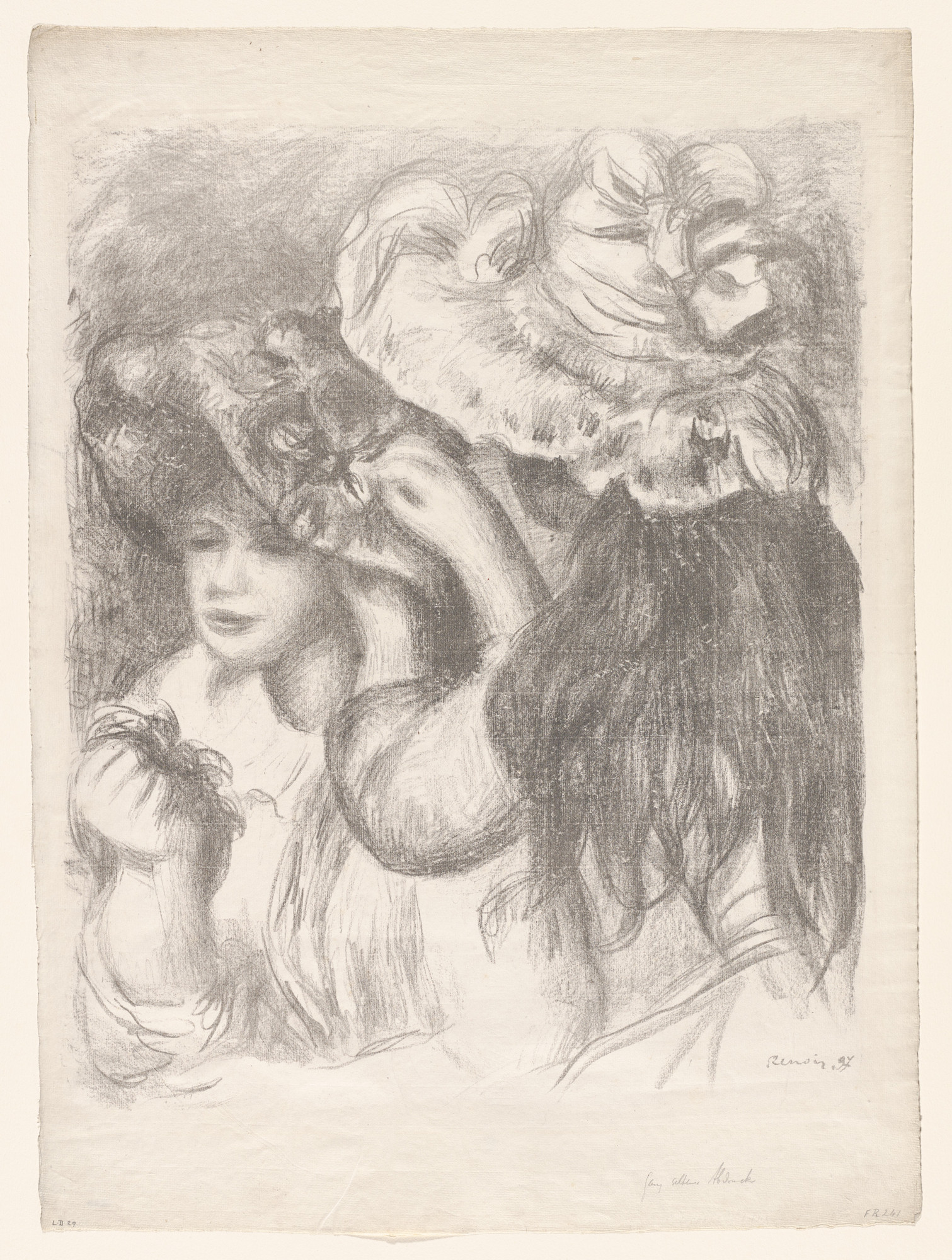 Pierre-Auguste Renoir、海外版超希少レゾネ、新品額装付 ファイル:Pierre-Auguste Renoir - Jeune Fille avec un