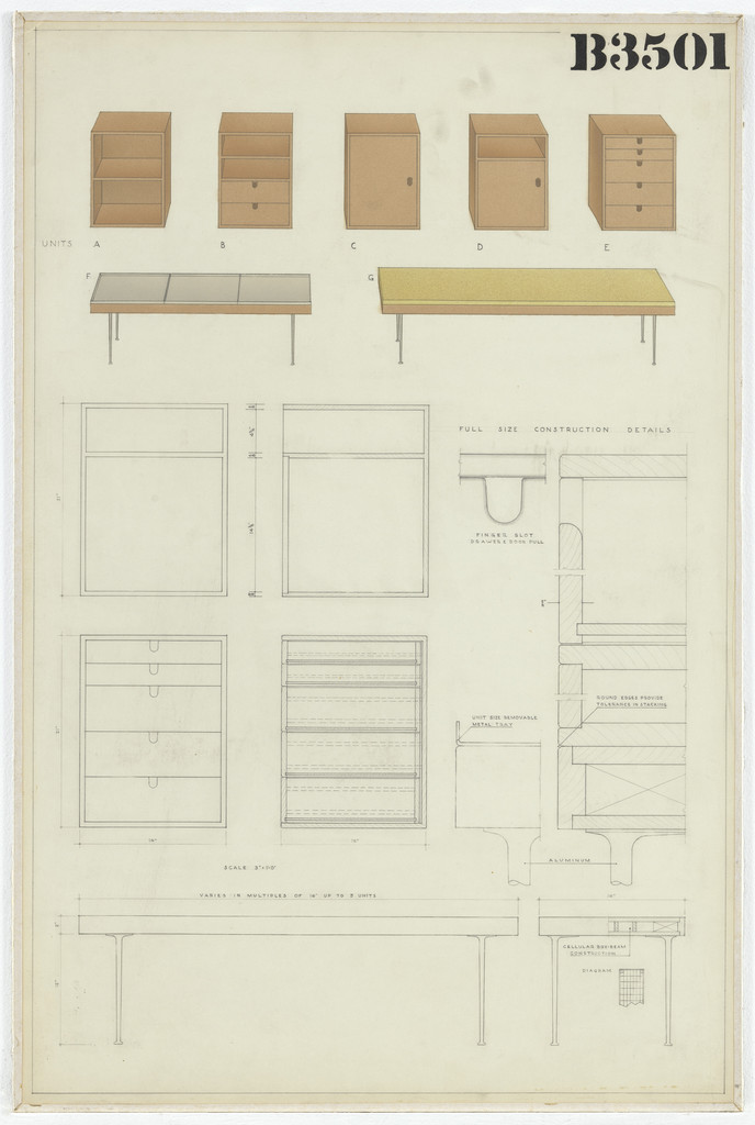 Cabinet Units (Entry Panel for MoMA Competition for Organic Design in Home Furnishings)