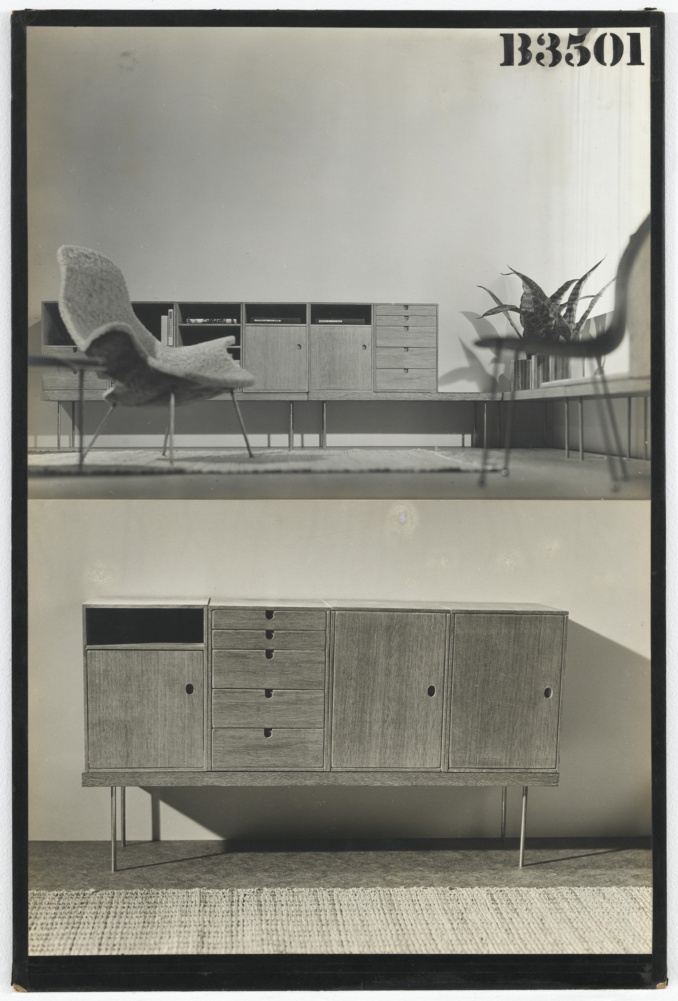 Charles Eames, Eero Saarinen. Entry Panel for MoMA Competition for Organic Design in Home Furnishings