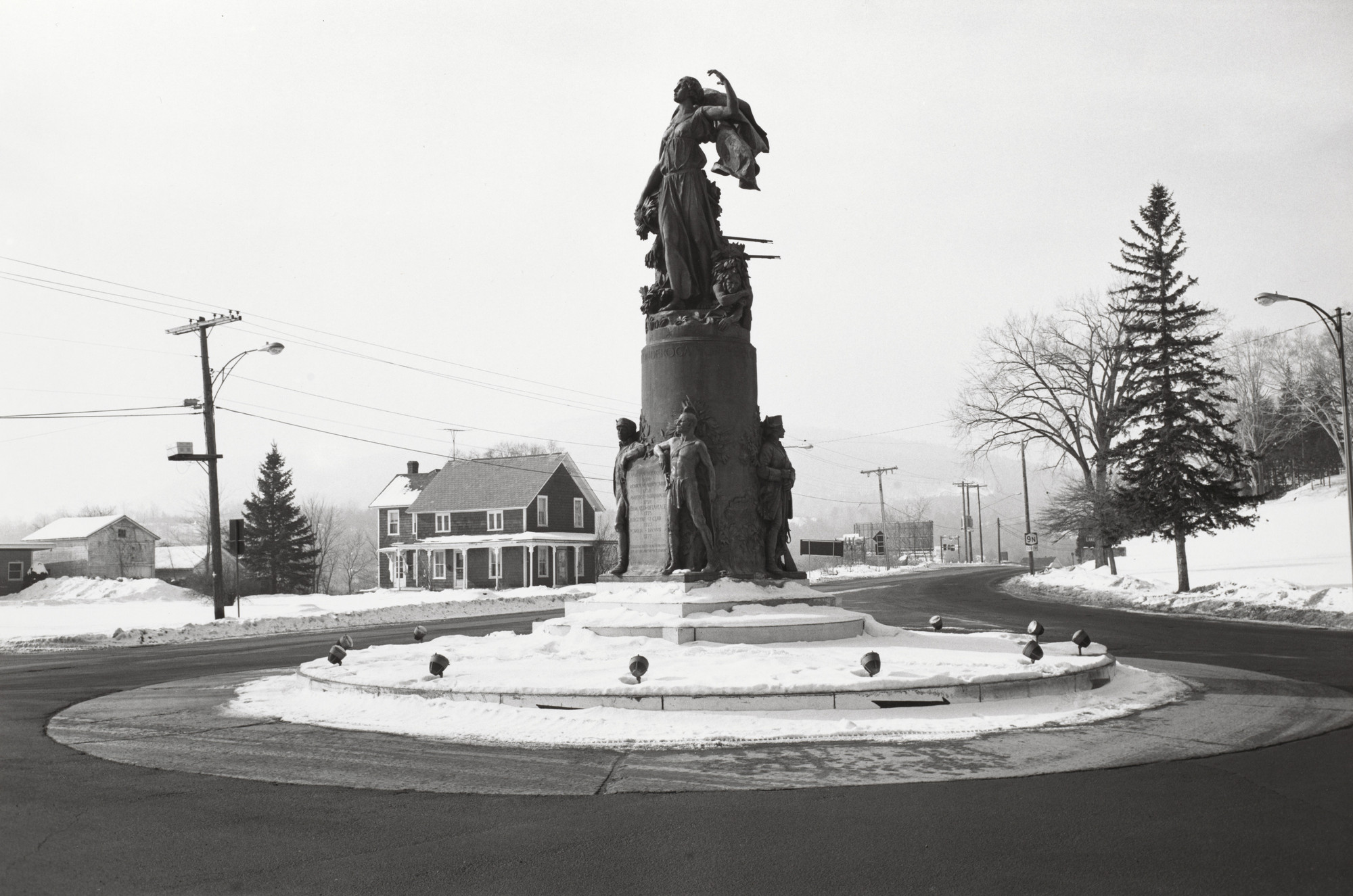 Lee Friedlander. Liberty, with French, Indian, Highlander, and Green Mountain Soldiers. Ticonderoga, New York